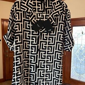 Men’s Balmain monogram, pajama shirt, size 43 made in Italy